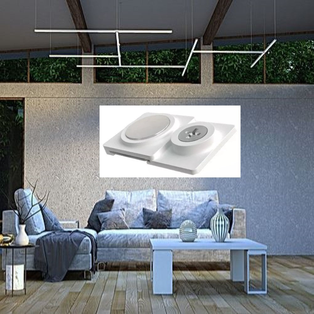 BASE FIJA CON IMAN BL FLAT COLOR BLANCO P3736-000 MCA ELECTROMAG