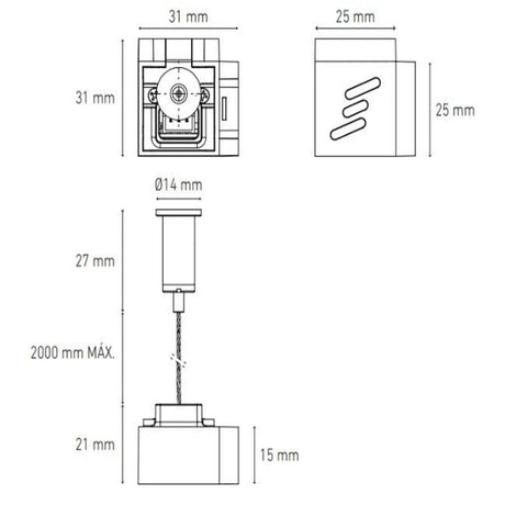 CONECTOR 90 ALIMENTACION VERTICAL TERMINACION CIEGA BLANCO ELECTROMAG