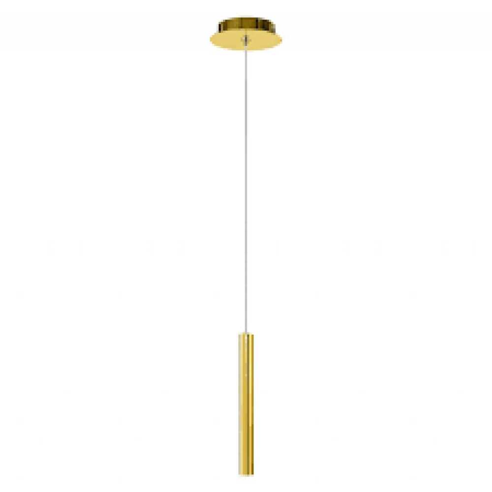 LUM COLGANTE CILINDRO 1 LUZ MINHA PENDANT D25XH300MM 1XG9 (NO INCLUIDO) DORADO QUOR