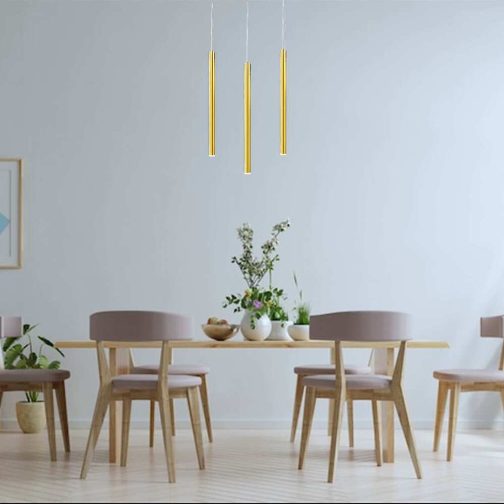 LUM COLGANTE CILINDRO 1 LUZ MINHA PENDANT D25XH300MM 1XG9 (NO INCLUIDO) DORADO QUOR