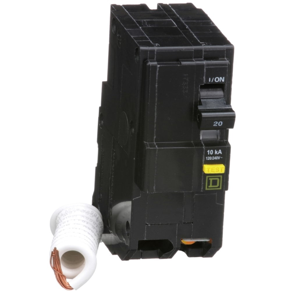 INTERRUPTOR TERMOMAGNETICO QO220GFI 2X20A ENCHUFABLE 10KA 120V 6MA GFI PGTAIL SCHNEIDER ELECTRIC