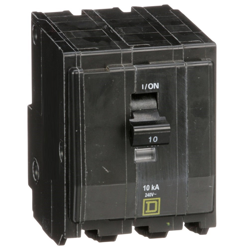 INTERRUPTOR TERMOMAGNETICO QO310 3X10A ENCHUFABLE 10KA 120-240V SCHNEIDER ELECTRIC *** OFRECER BTN3/10 ***