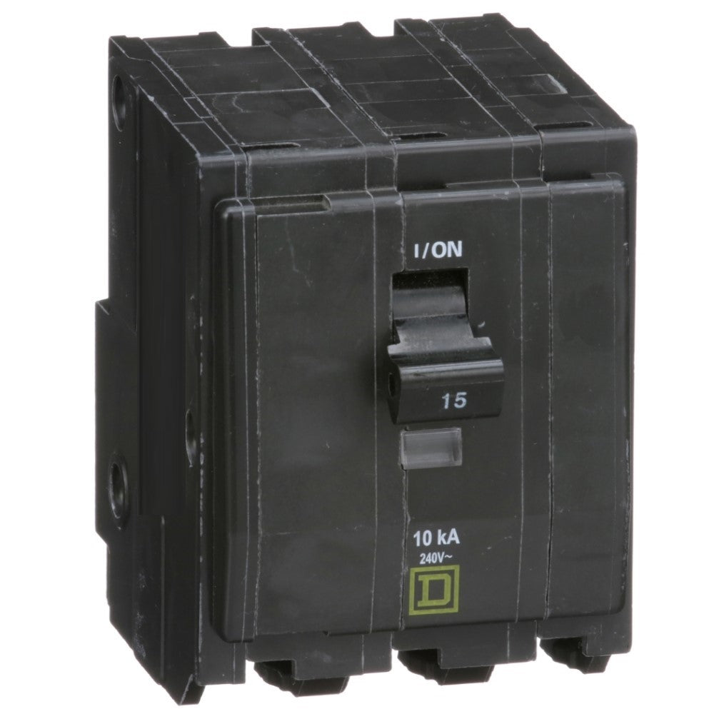 INTERRUPTOR TERMOMAGNETICO QO315 3X15A ENCHUFABLE 10KA 120-240V SCHNEIDER ELECTRIC *** OFRECER BTN3/15 ***