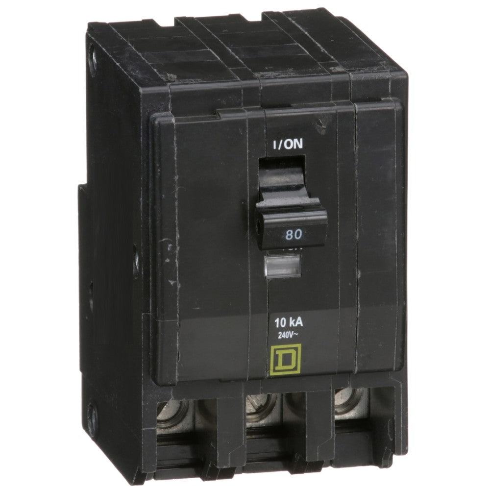 INTERRUPTOR TERMOMAGNETICO QO380 3X80A ENCHUFABLE 10KA 240V SCHNEIDER ELECTRIC