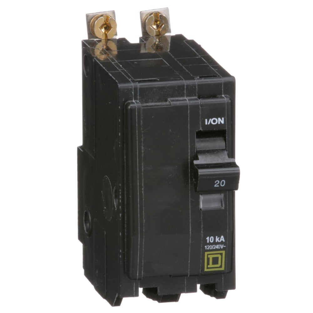 INTERRUPTOR TERMOMAGNETICO QOB220 2X20A ATORNILLABLE 10KA 120-240V SCHNEIDER ELECTRIC *** OFRECER BTN2/20B ***