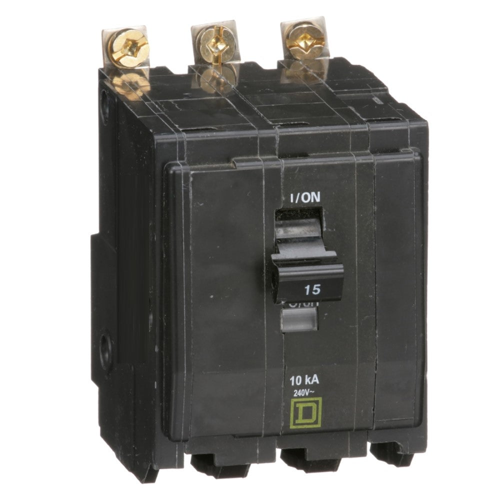INTERRUPTOR TERMOMAGNETICO QOB315 3X15A ATORNILLABLE 10KA 120-240V SCHNEIDER ELECTRIC *** OFRECER BTN3/15B ***