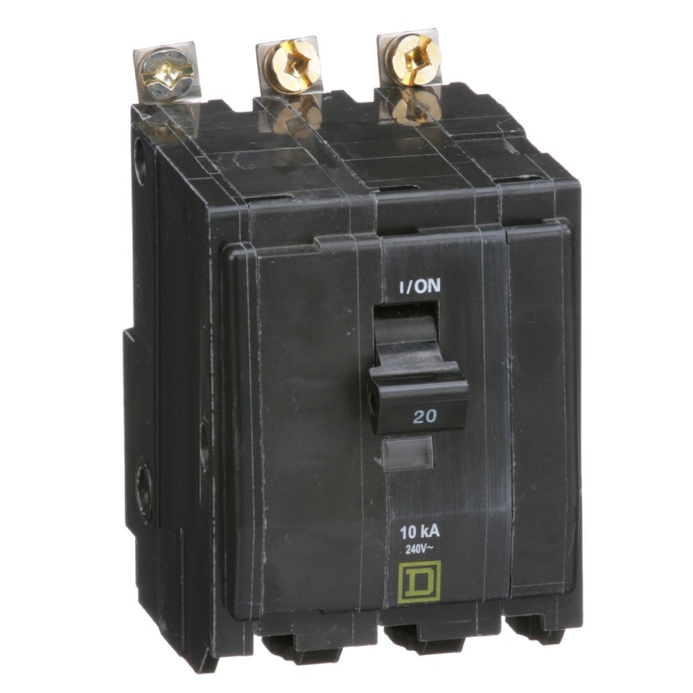 INTERRUPTOR TERMOMAGNETICO QOB320 3X20A ATORNILLABLE 10KA 120-240V SCHNEIDER ELECTRIC *** OFRECER BTN3/20B ***