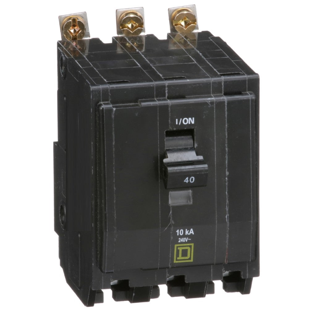 INTERRUPTOR TERMOMAGNETICO QOB340 3X40A ATORNILLABLE 10KA 120-240V SCHNEIDER ELECTRIC *** OFRECER BTN3/40B ***