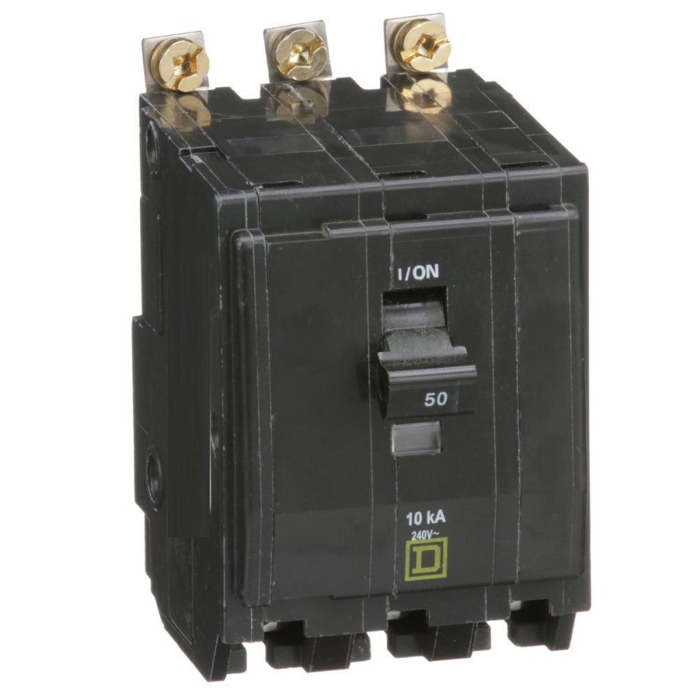 INTERRUPTOR TERMOMAGNETICO QOB350 3X50A ATORNILLABLE 10KA 120-240V SCHNEIDER ELECTRIC *** OFRECER BTN3/50B ***