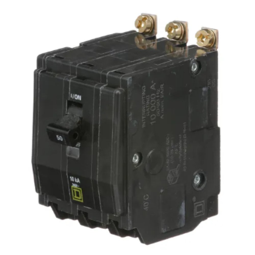 INTERRUPTOR TERMOMAGNETICO QOB350 3X50A ATORNILLABLE 10KA 120-240V SCHNEIDER ELECTRIC *** OFRECER BTN3/50B ***