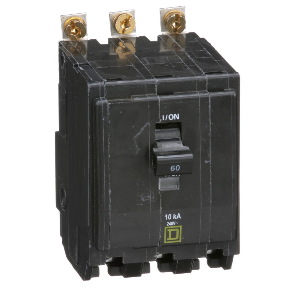 INTERRUPTOR TERMOMAGNETICO QOB360 3X60A ATORNILLABLE 10KA 120-240V SCHNEIDER ELECTRIC *** OFRECER BTN3/60B ***