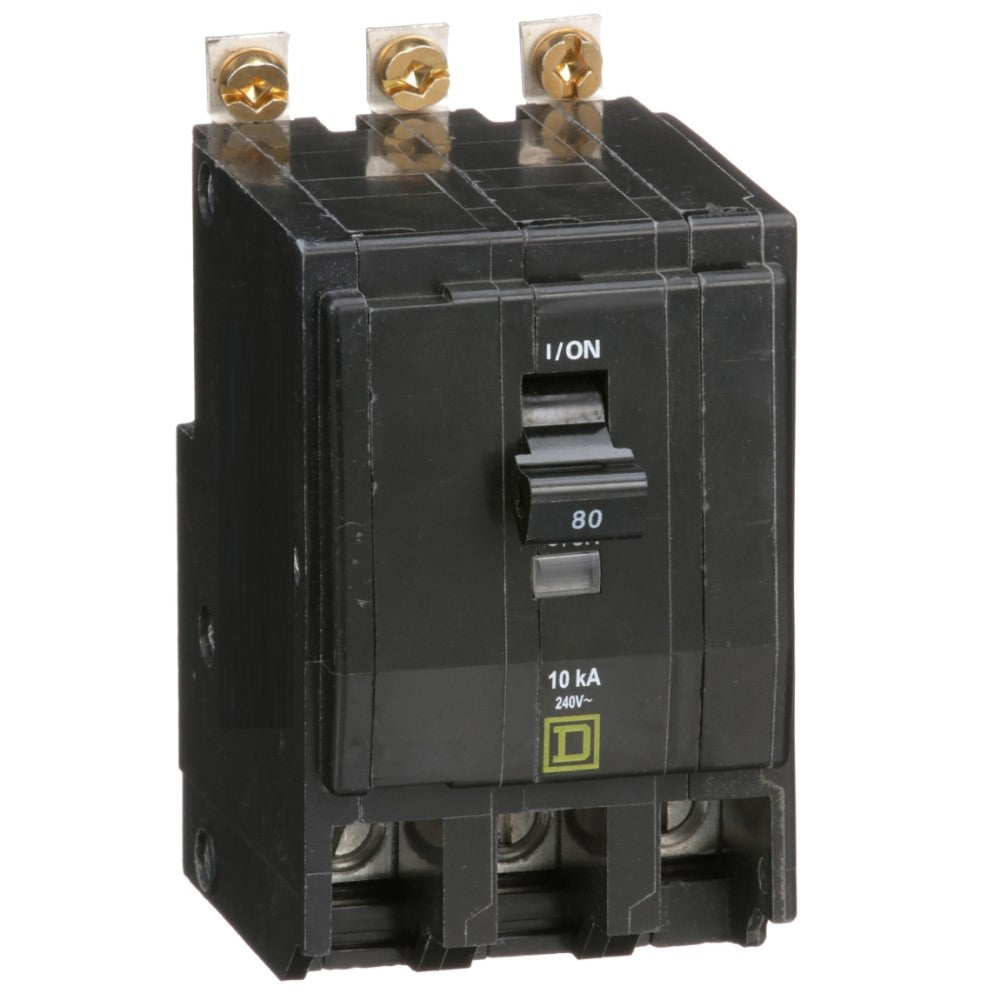 INTERRUPTOR TERMOMAGNETICO QOB380 3X80A ATORNILLABLE 10KA 120-240V SCHNEIDER ELECTRIC