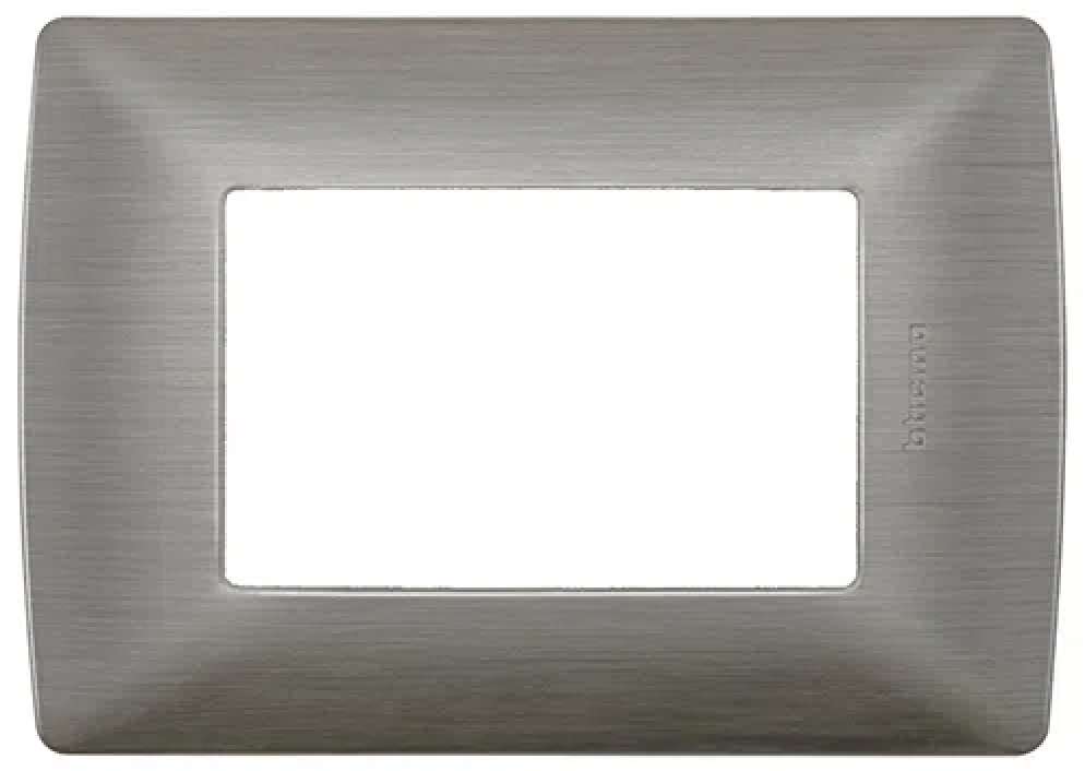PLACA DE ALUMINIO BTICINO CON CHASIS ACERO 3 MÓDULOS QZ4803M3AAC