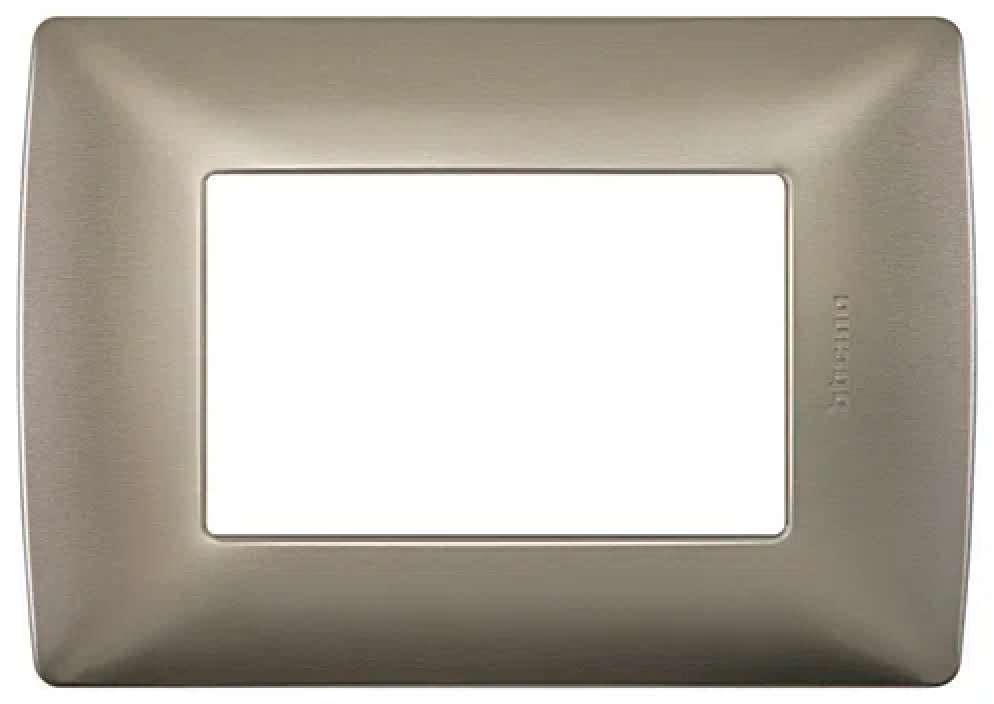 PLACA DE ALUMINIO BTICINO CON CHASIS PERLA 3 MÓDULOS QZ4803M3ATC