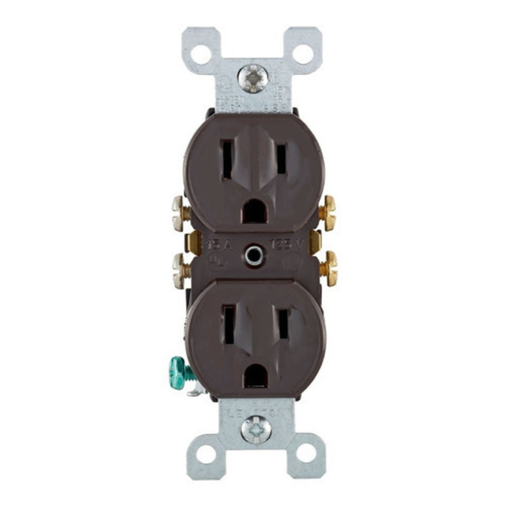 RECEPTACULO DUPLEX 15A/125V. CAFE ENTRADA RECTA NEMA 5-15 M5250 ARROW HART