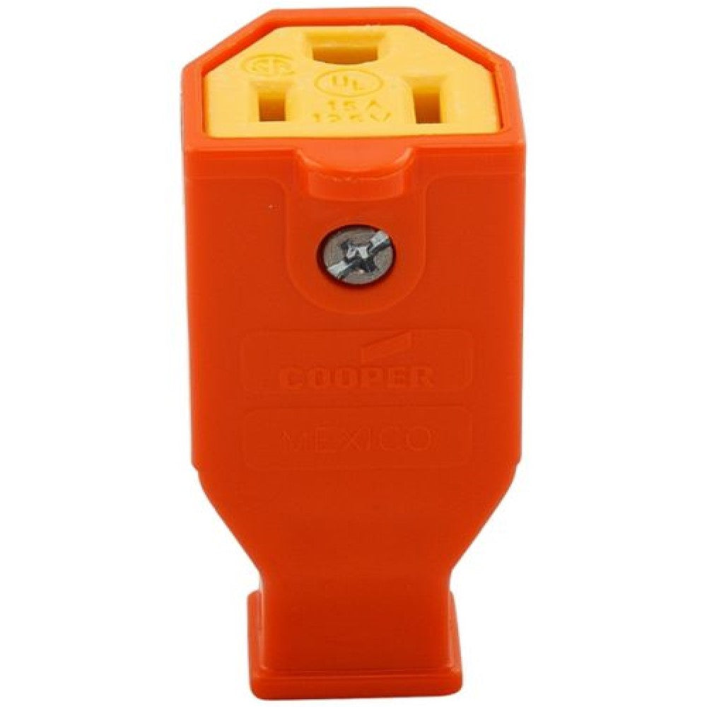 CONECTOR TERMOPLASTICO 15A/125V. NEMA 5-15R CUERPO RECTO NARANJA SA993O ARROW HART