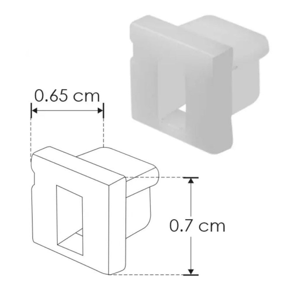 KIT DE TERMINACION LATERAL PARA PERFIL ILUPA07 CON 2 TAPAS LATERALES DE PLASTICO ILUMILEDS