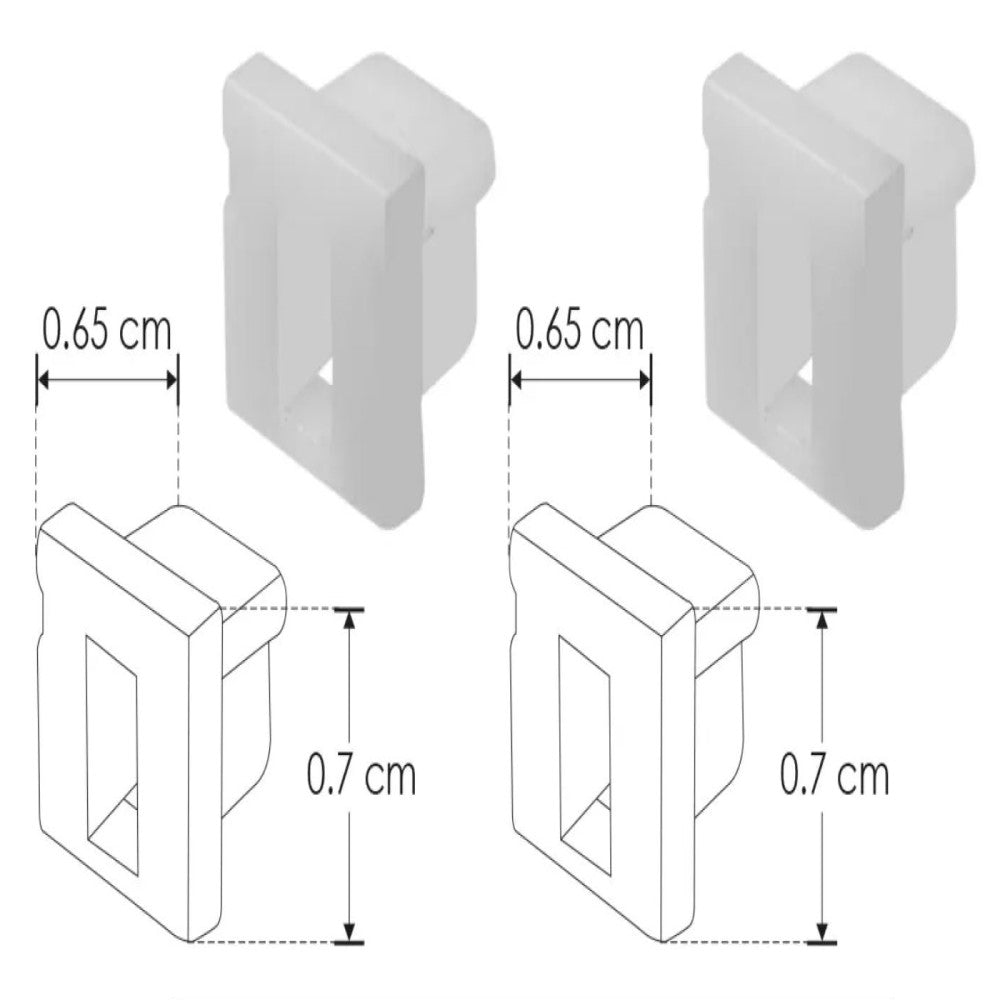 KIT DE TERMINACION LATERAL PARA PERFIL ILUPA07 CON 2 TAPAS LATERALES DE PLASTICO ILUMILEDS