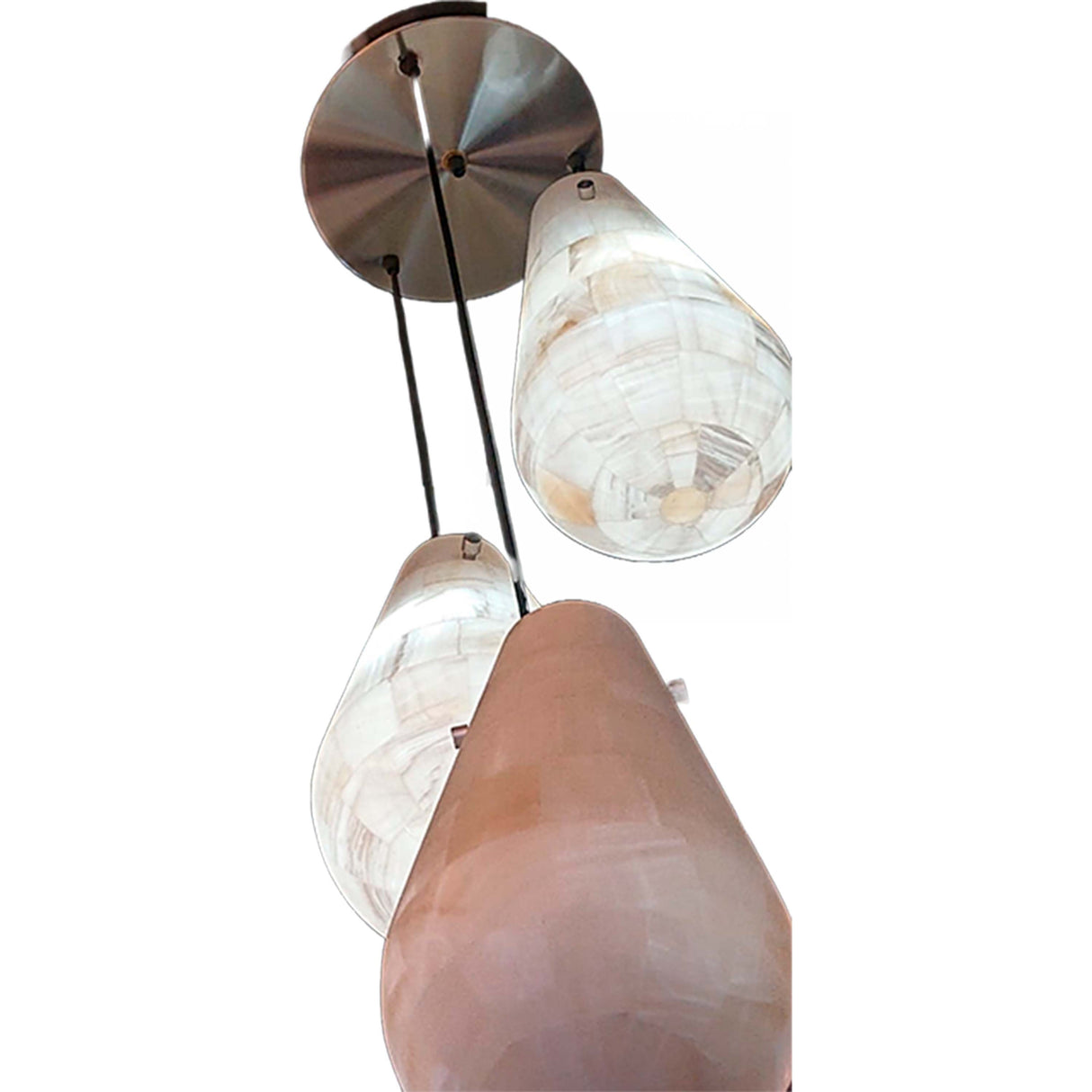 CANDIL GOTAS 3 ESFERAS 35CMS. ONIX AMBAR *** HAE ***