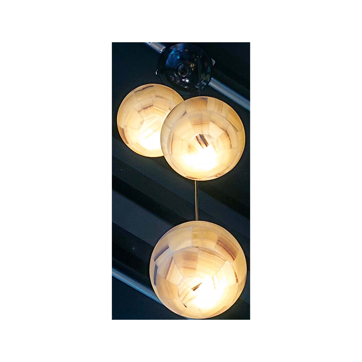 CANDIL 3 ESFERAS 15CMS. ONIX NARANJA *** HAE ***