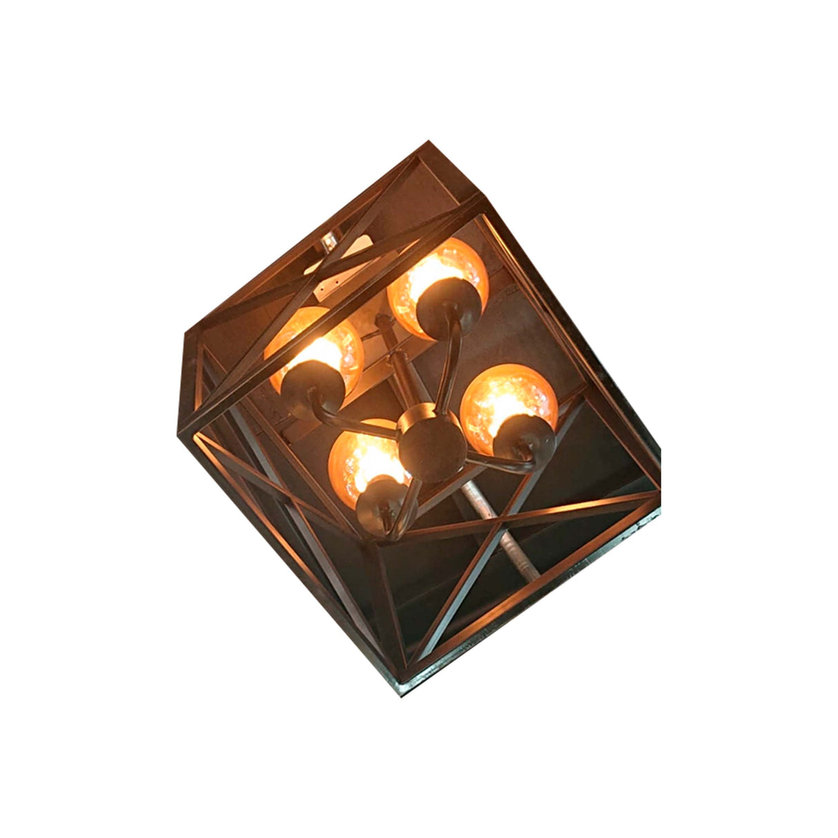 CANDIL CUBO DE HERRERIA 4 LUCES E27 NEGRO *** HAE ***