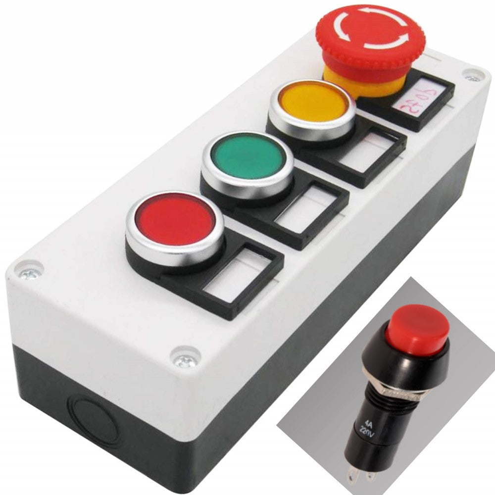 INTERRUPTOR DE PRESION REDONDO 3A 125V ROJO