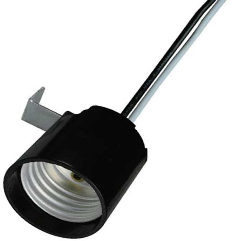 PORTALAMPARA CON HERRAJE PARA TORNILLO (ESCUADRA) NEGRO 660W/125V.