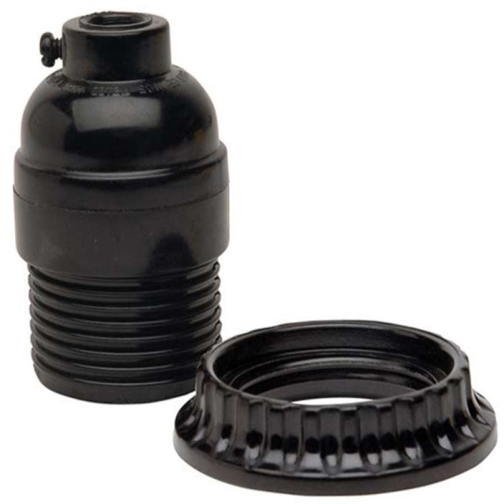 PORTALAMPARA NEGRO CON CONTRATUERCA P/NIPLE 250V 660W SP-7021