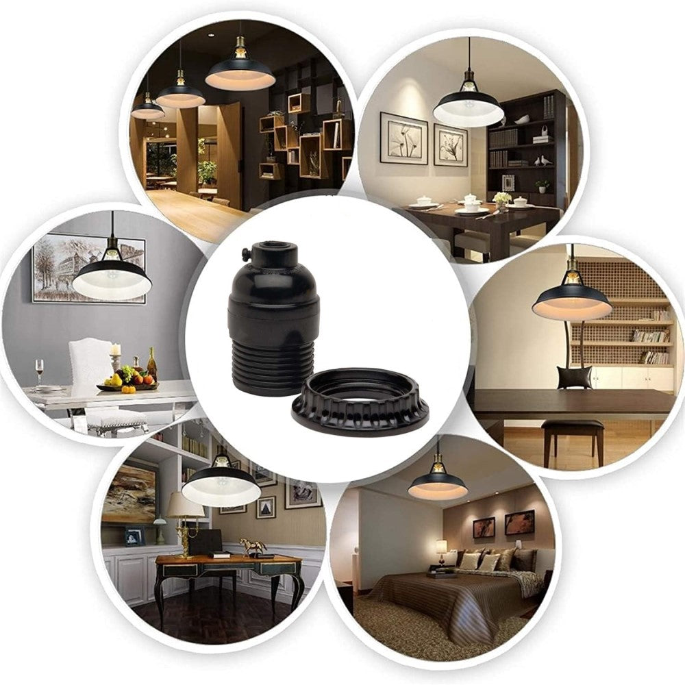 PORTALAMPARA NEGRO CON CONTRATUERCA P/NIPLE 250V 660W SP-7021