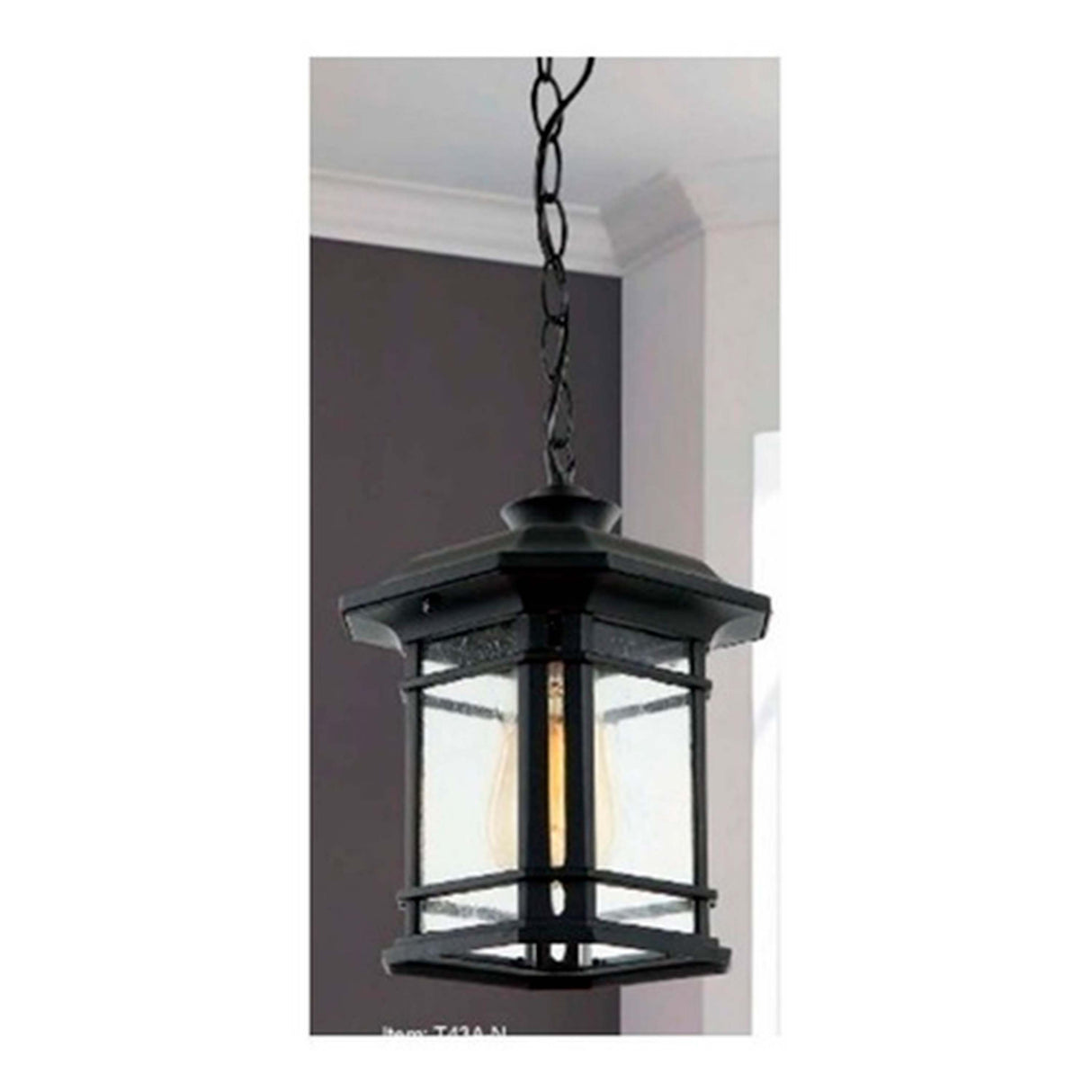 CANDIL FAROL CUADRADO NEGRO E27 40W