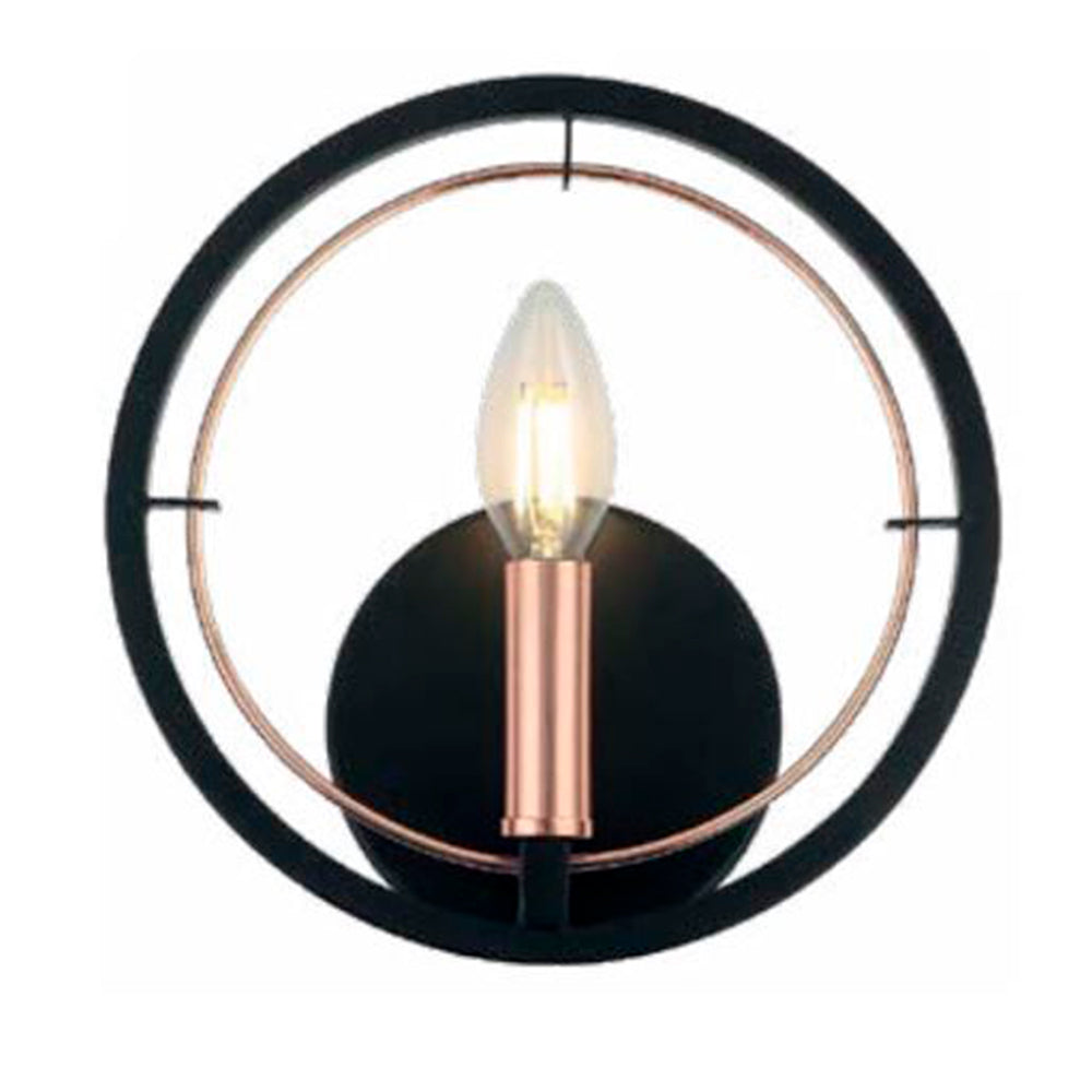 LUMINARIA DE PARED COLOR NEGRO/DORADO 1 X 40 W ERIS