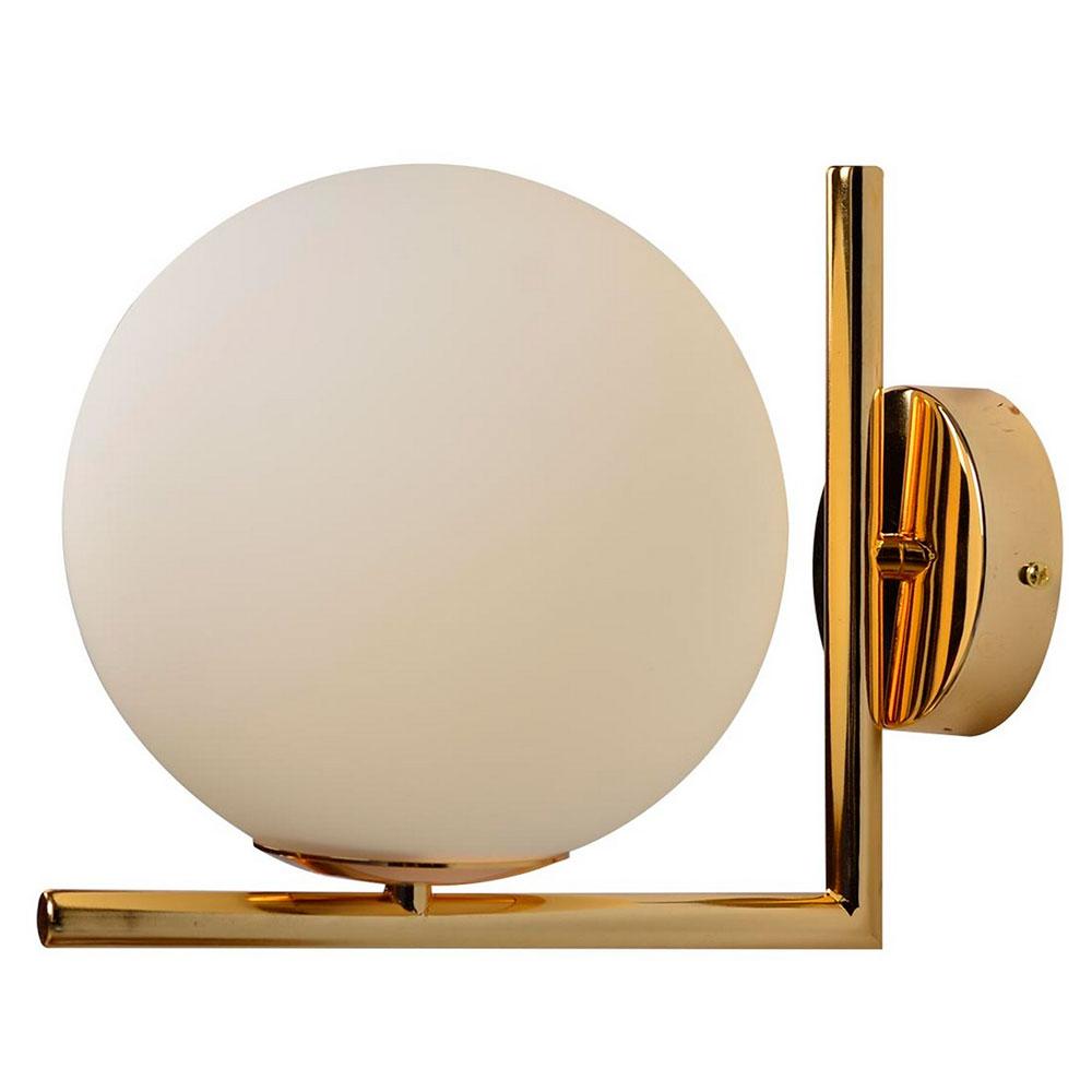 LUMINARIA DE PARED DORADO/OPALINO 1 X 60 W LUCIA