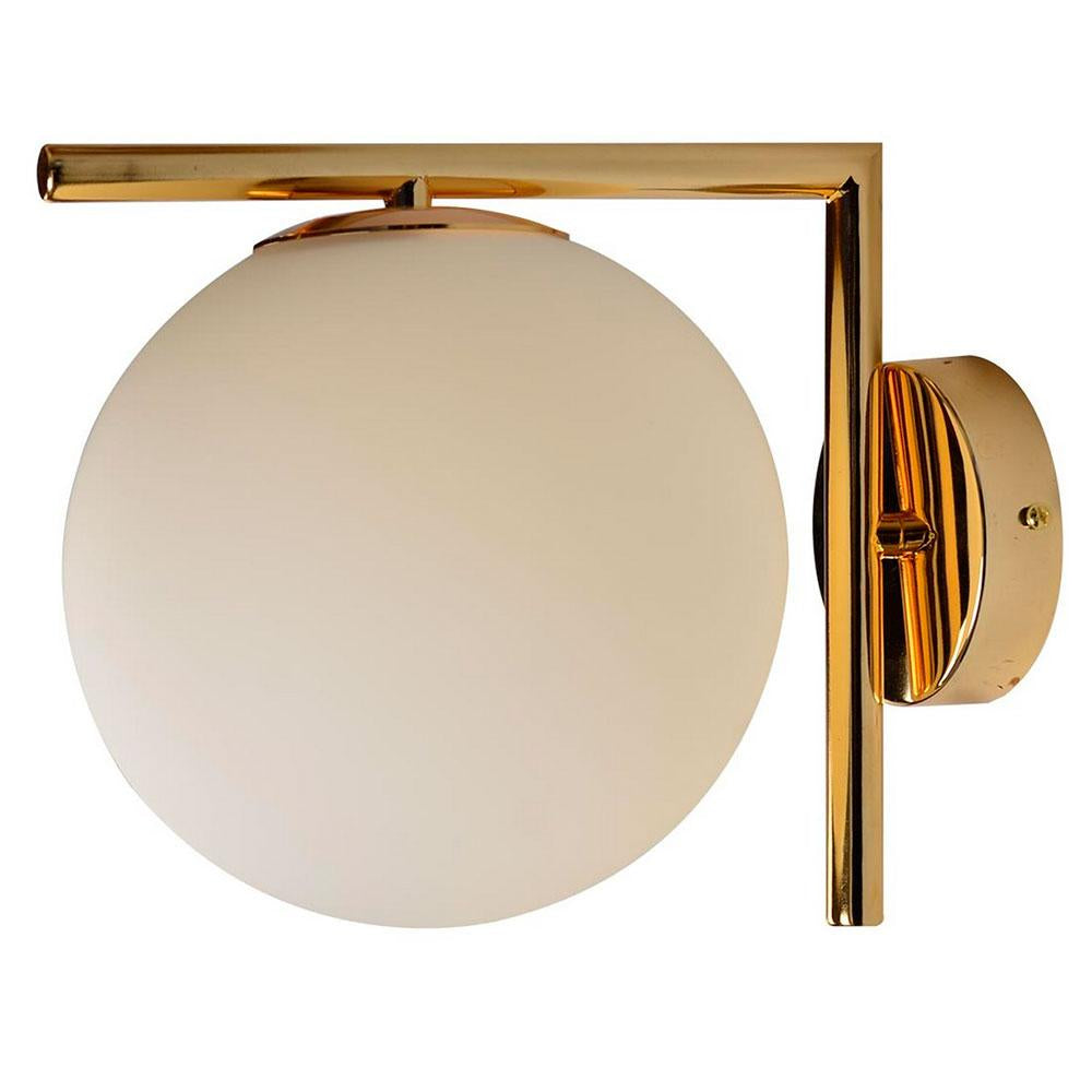 LUMINARIA DE PARED DORADO/OPALINO 1 X 60 W LUCIA