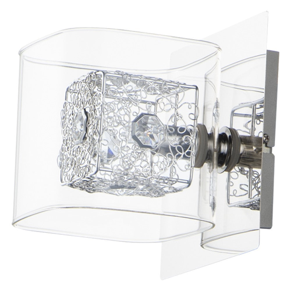 PARED CRISTAL ACBADO CROMO BASE G9 1 X 40 W SERIE AGATA