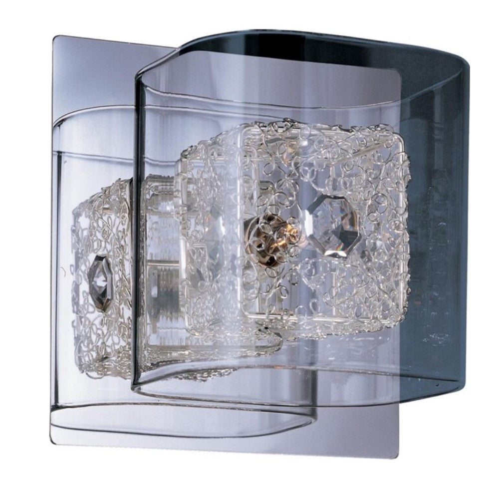 PARED CRISTAL ACBADO CROMO BASE G9 1 X 40 W SERIE AGATA