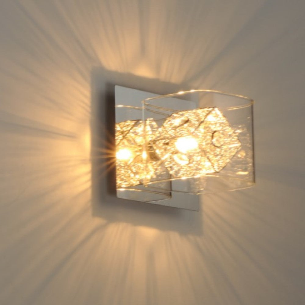 PARED CRISTAL ACBADO CROMO BASE G9 1 X 40 W SERIE AGATA