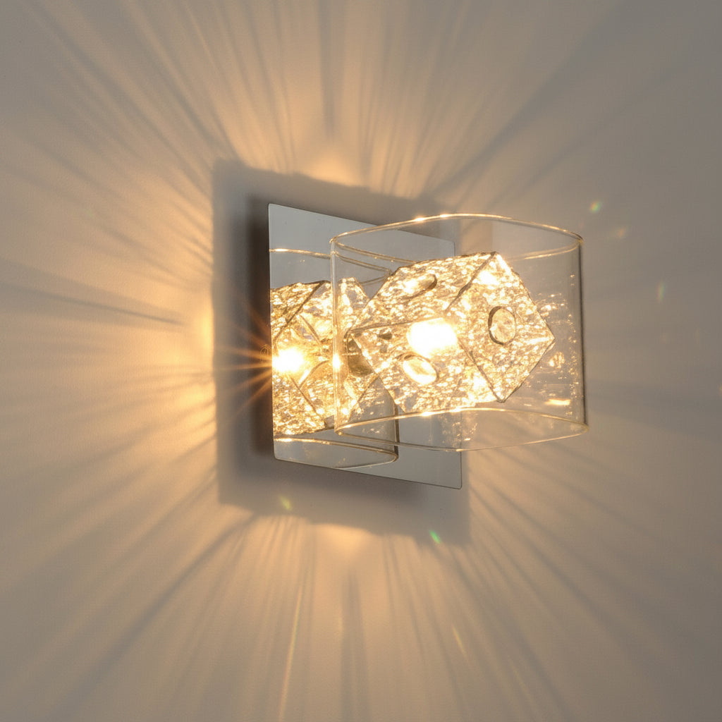 PARED CRISTAL ACBADO CROMO BASE G9 1 X 40 W SERIE AGATA