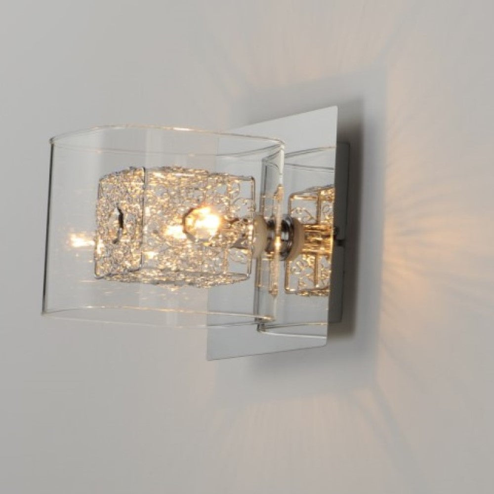 PARED CRISTAL ACBADO CROMO BASE G9 1 X 40 W SERIE AGATA