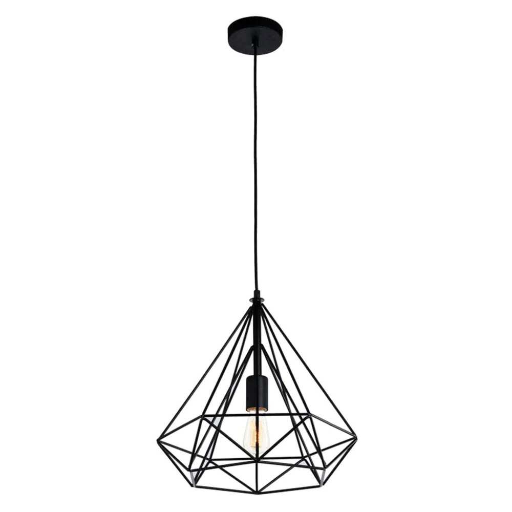LUMIN. METALICA SUSPENDIDA NEGRO E27 127V