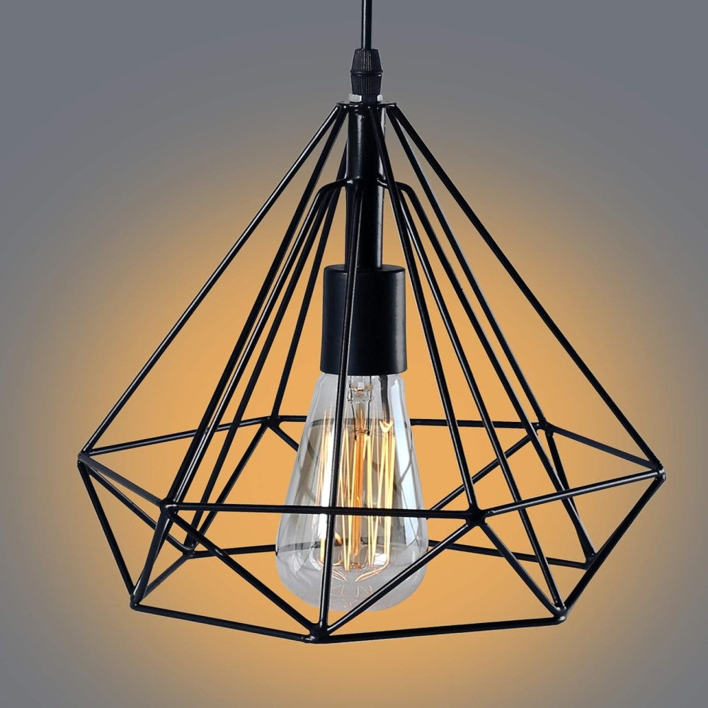 LUMIN. METALICA SUSPENDIDA NEGRO E27 127V