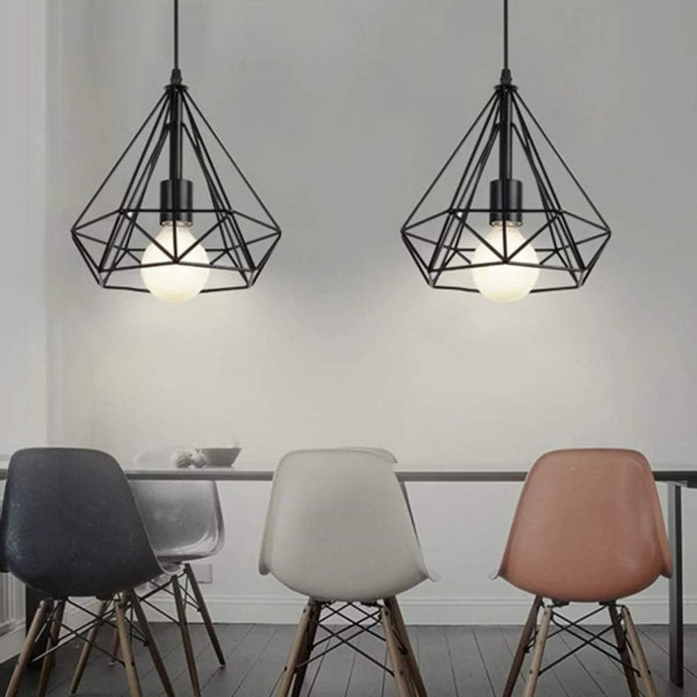 LUMIN. METALICA SUSPENDIDA NEGRO E27 127V