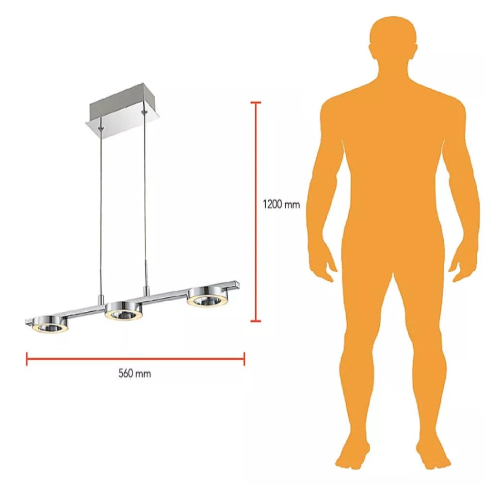 SUSPENDIDO ANILLOS LED ACABADO SATIN 3 X 5 W