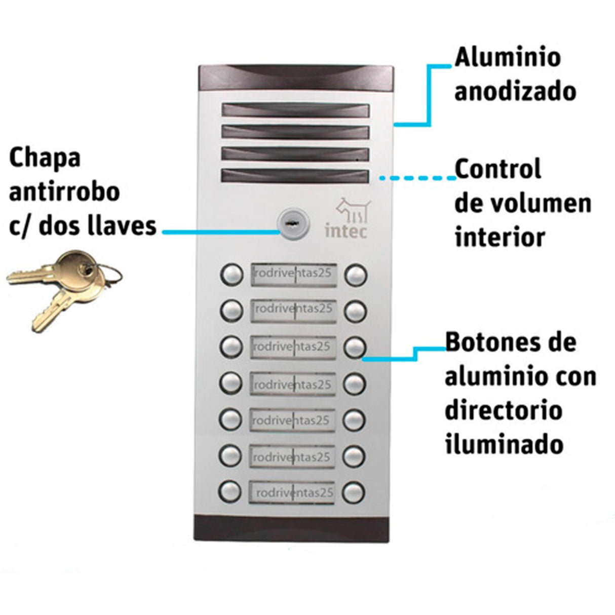 FRENTE DE 14 BOTONES P/EDIFICIO INTEC