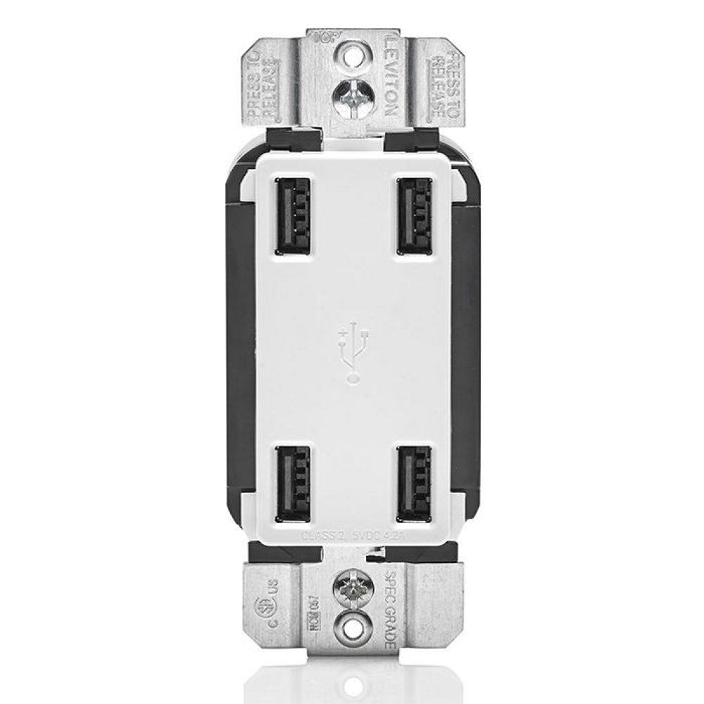 RECEPTACULO 4 PUERTOS USB 15A 125V 2P 3H BLANCO DECORA LEVITON