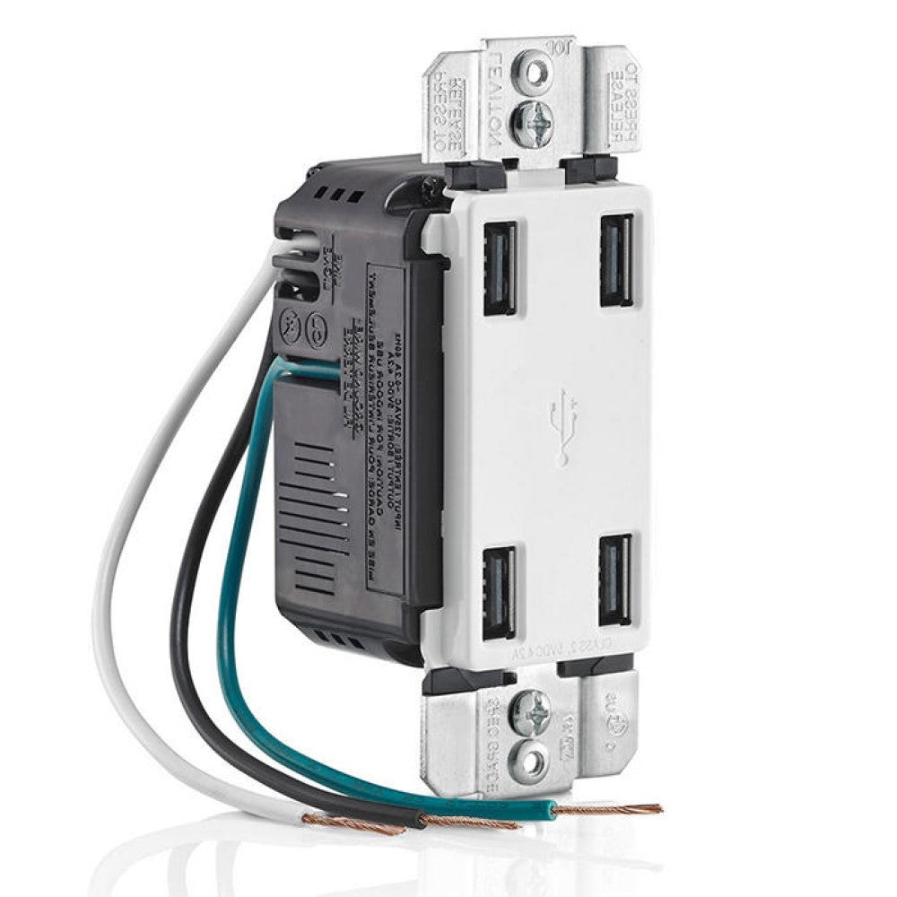 RECEPTACULO 4 PUERTOS USB 15A 125V 2P 3H BLANCO DECORA LEVITON