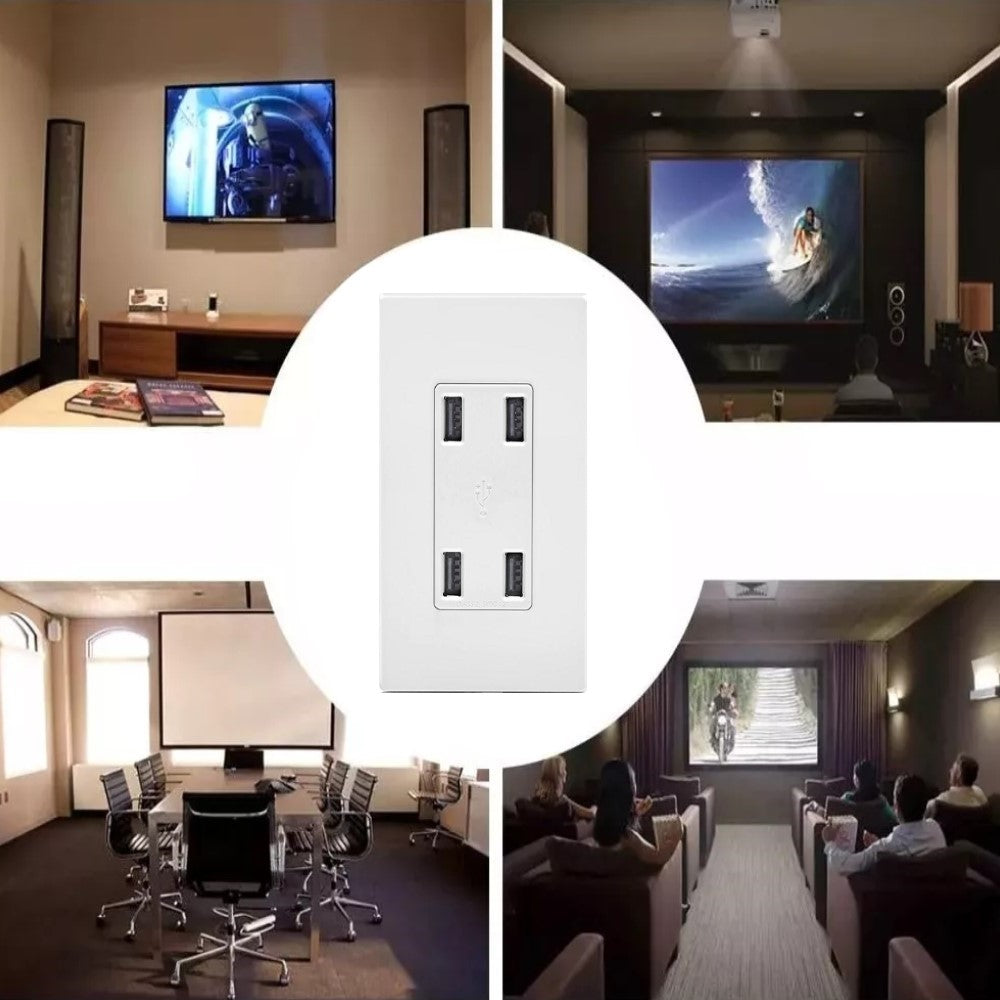 RECEPTACULO 4 PUERTOS USB 15A 125V 2P 3H BLANCO DECORA LEVITON