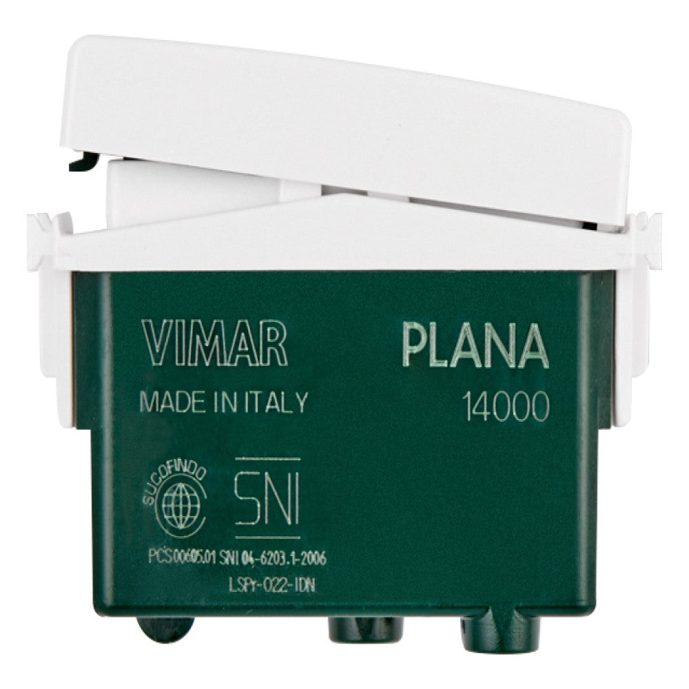 INTERRUPTOR 1P 10AX. 250V. 1 MOD. ILUMINABLE BLANCO PLANA VIMAR