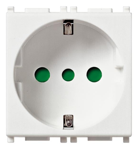 TOMA SICURY 2P+T 16A/250V. 2 MOD. ESTANDAR ITALIANO P30 BLANCO PLANA VIMAR