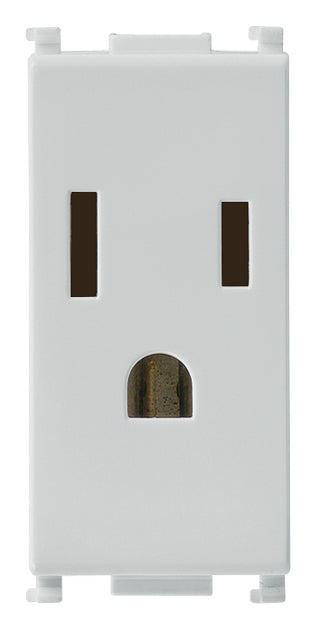 TOMACORRIENTE 2P+T 15A/127V. 1 MOD. USA SILVER PLANA VIMAR