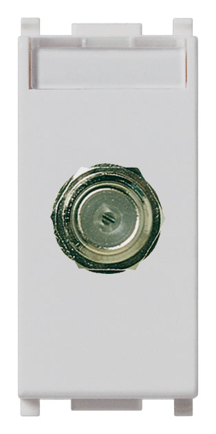 TOMA COAXIAL 1 MOD. CON CONECTOR HEMBRA TIPO F SILVER 2400MHZ PLANA VIMAR